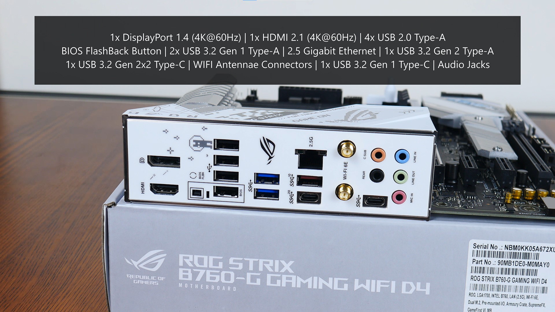 Asus Carte Mère ROG Strix B760-G D4 Gaming WiFi Argenté