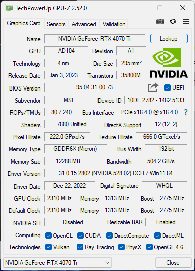 MSI GeForce RTX™ 4070 SUPER 12G VENTUS 2X OC