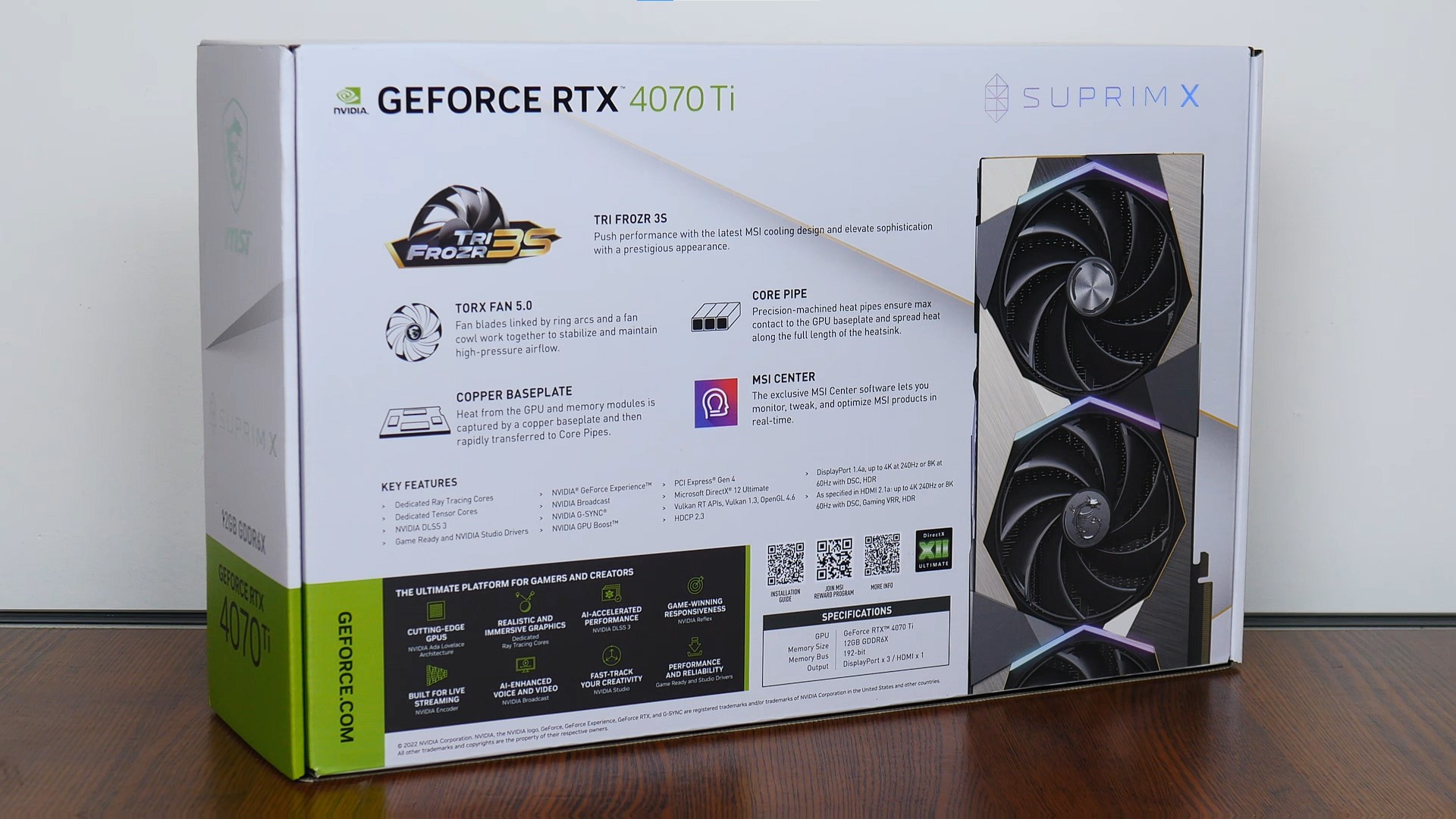 MSI GeForce RTX™ 4070 Ti SUPRIM X 12G
